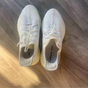 Adidas Yeezy White Sneakers with Cream Details